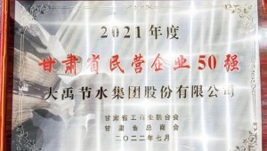 2022年7月4日pp电子游戏节水集团荣获2021年度甘肃省民营企业50强